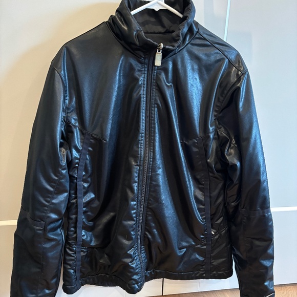 Nike Black Shiny / Matte Reversible Zip Up Jacket Women's Size XL - Picture 1 of 12